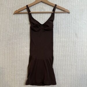 SKIMS Seamless Sculpt Mini Dress Espresso Brown Size Small NWOT